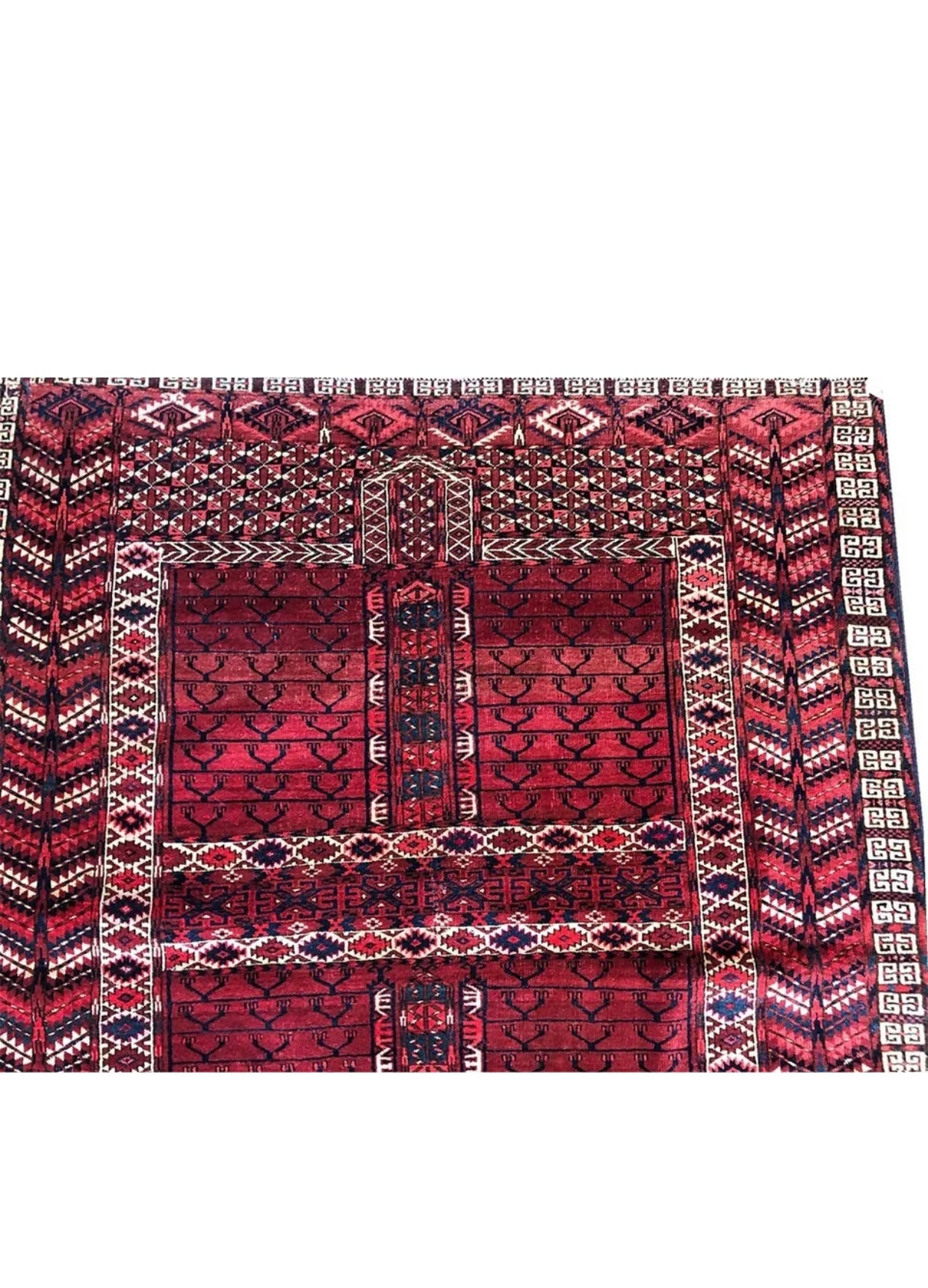 Antique Tribal Turkoman Hatchli/ Enci Rug