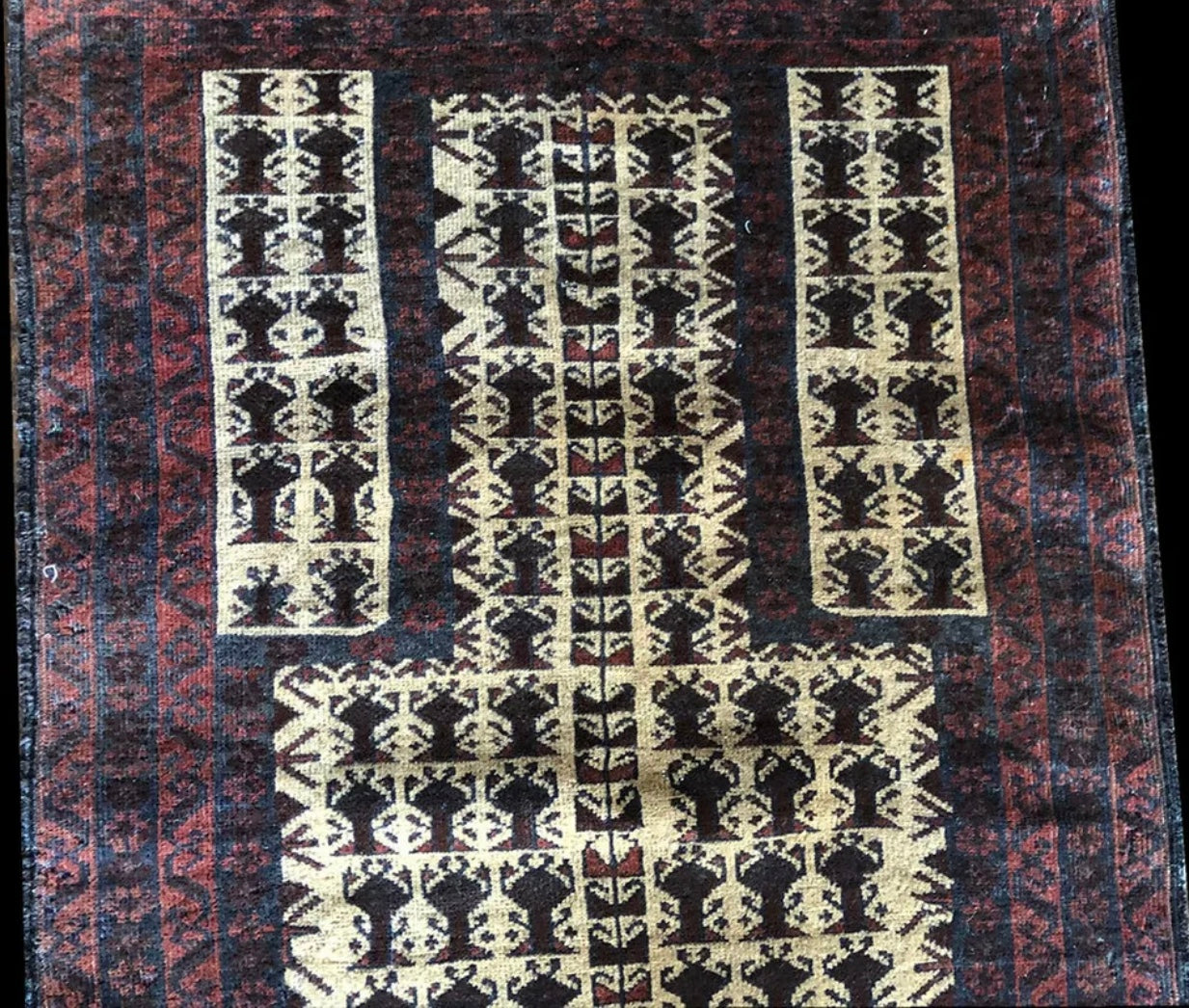 A  Vintage Tribal Prayer Baluch Rug