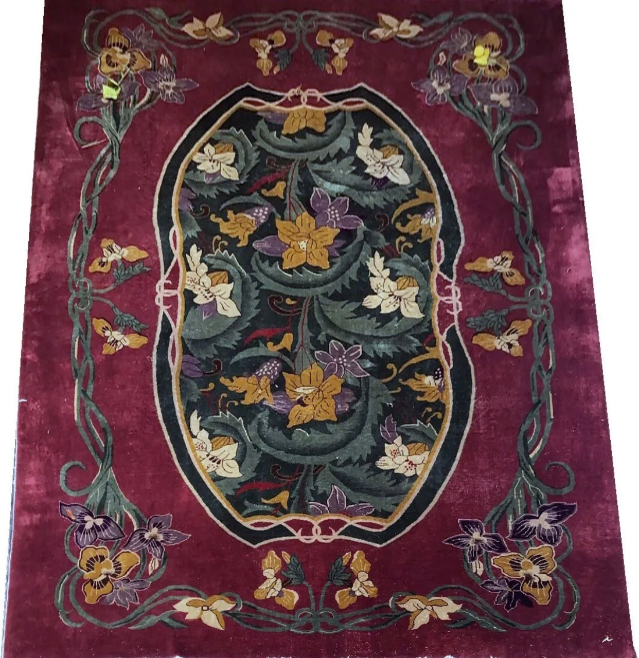A Breathtaking Antique Art Nouveau: Art Deco Chinese Rug