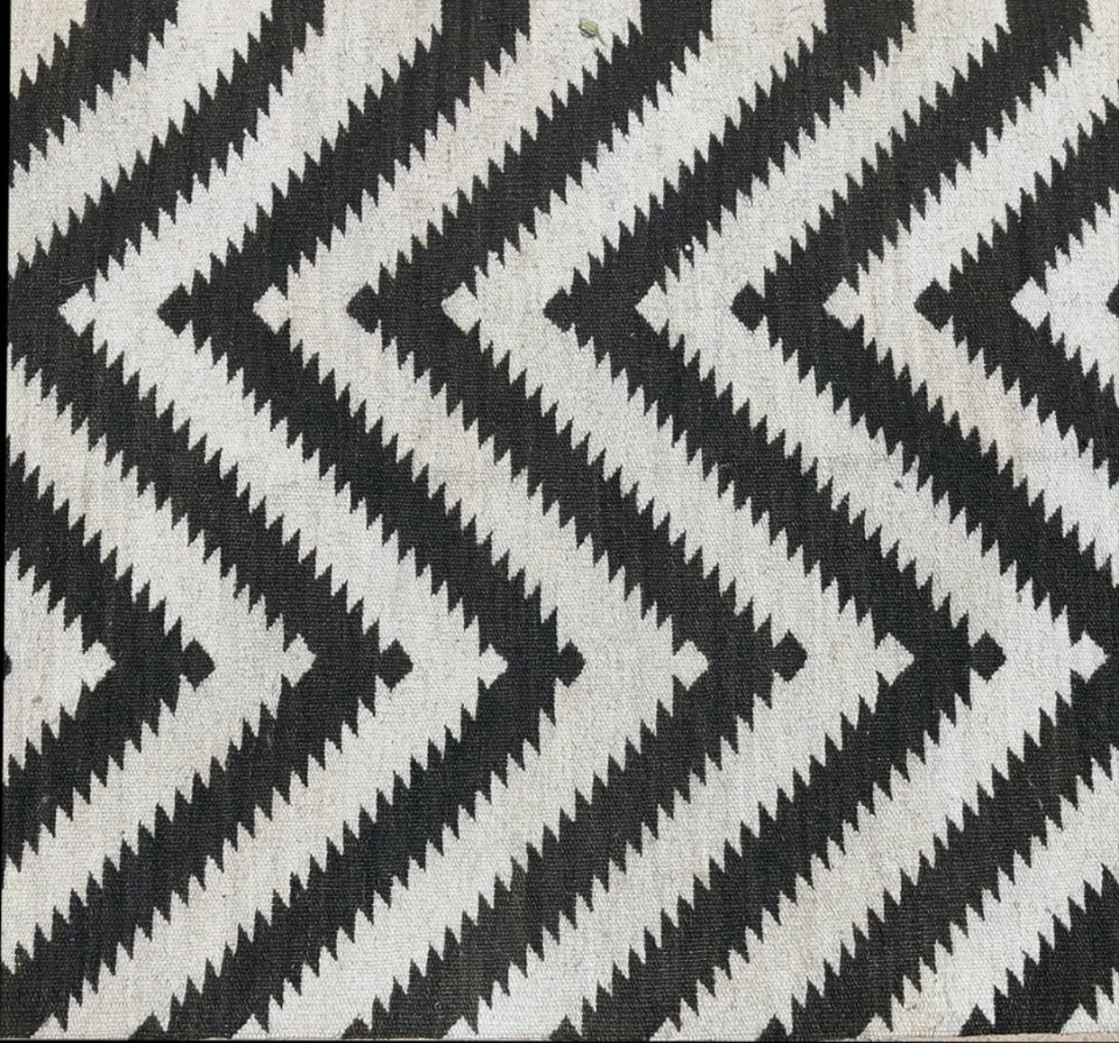A 9’ Long Striped Modern Flat Weave/ Kilim Hallway Runner Rug
