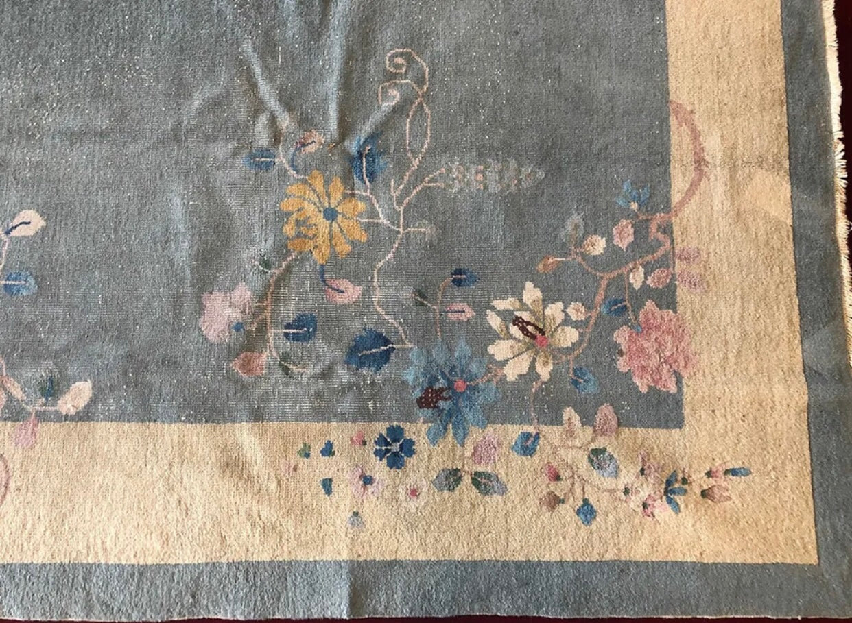A Marvelous Antique 9’x10’ Art Deco Chinese Rug