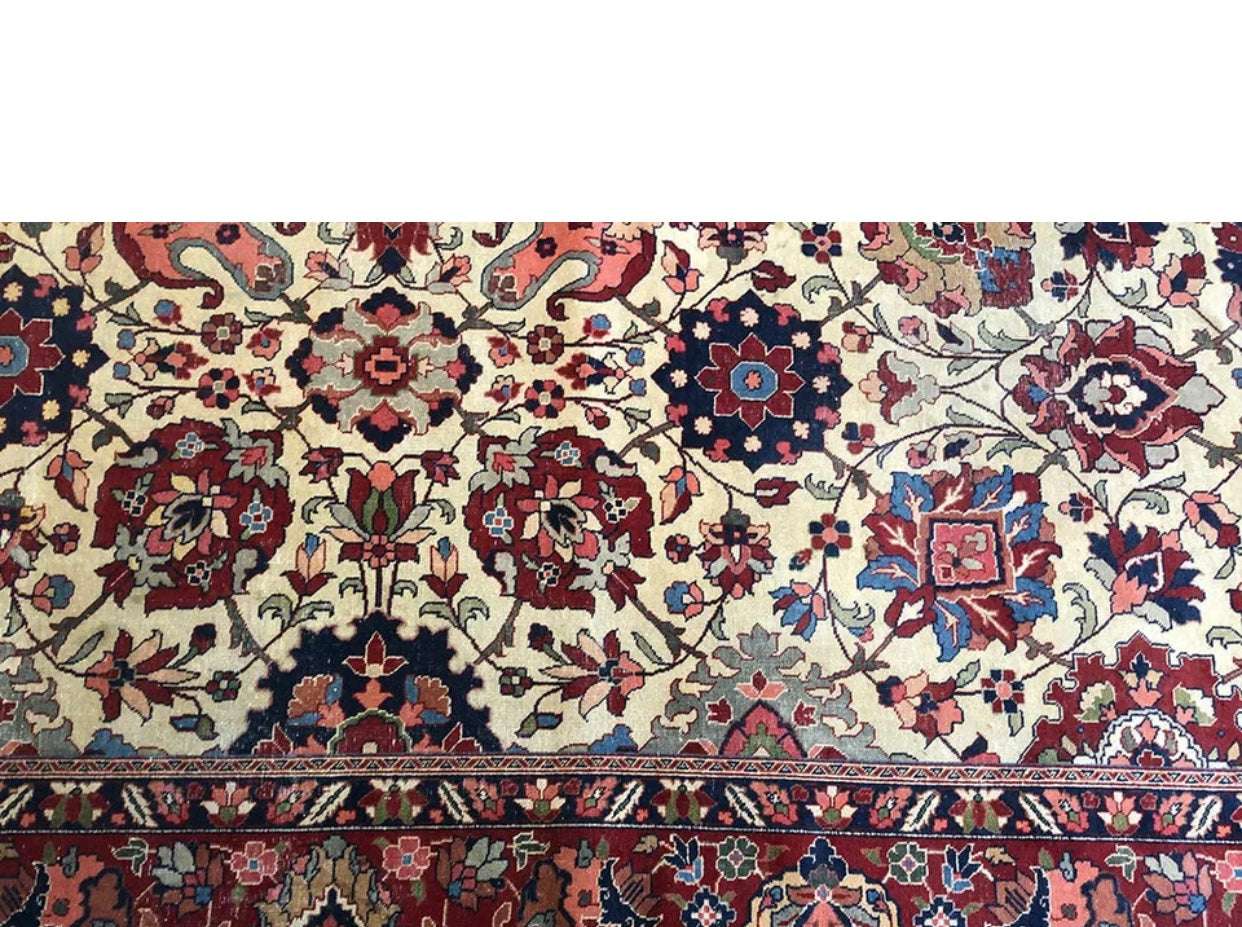 A Stunning Antique Decorative Signed Persian Tabriz Rug