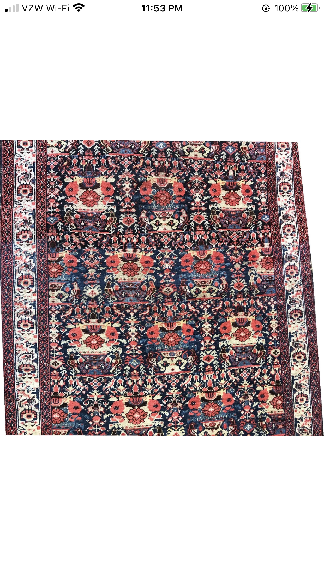 A Fabulous Antique Persian Zelli Drsign Malayer Rug