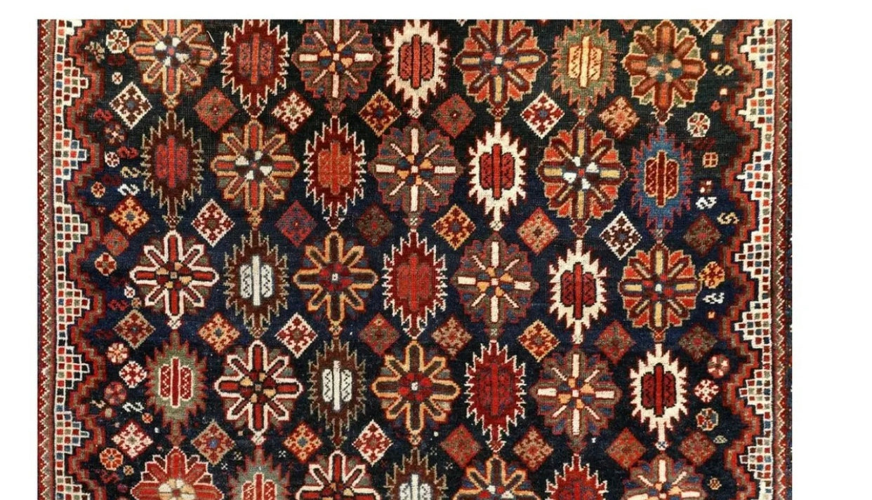 Antique Primitive & Tribal SW Persian Khamseh Rug