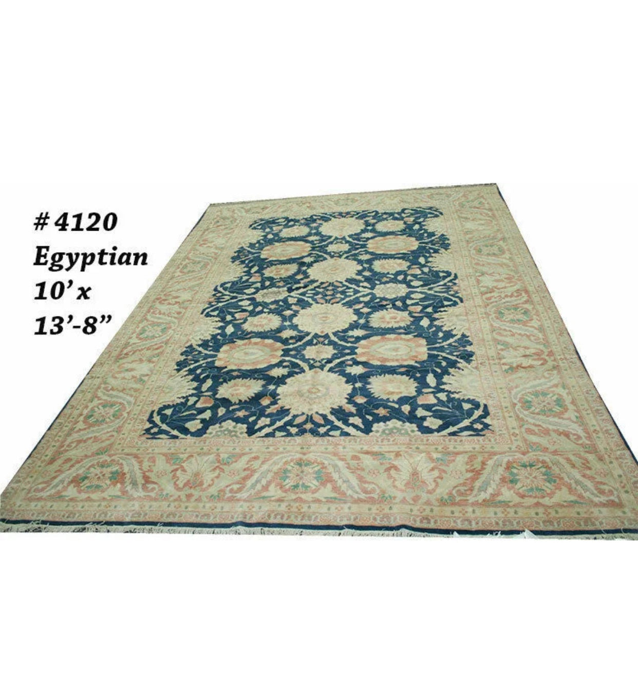 A Gorgeous Egyptian Rug with Persian Sultanabad Inspired