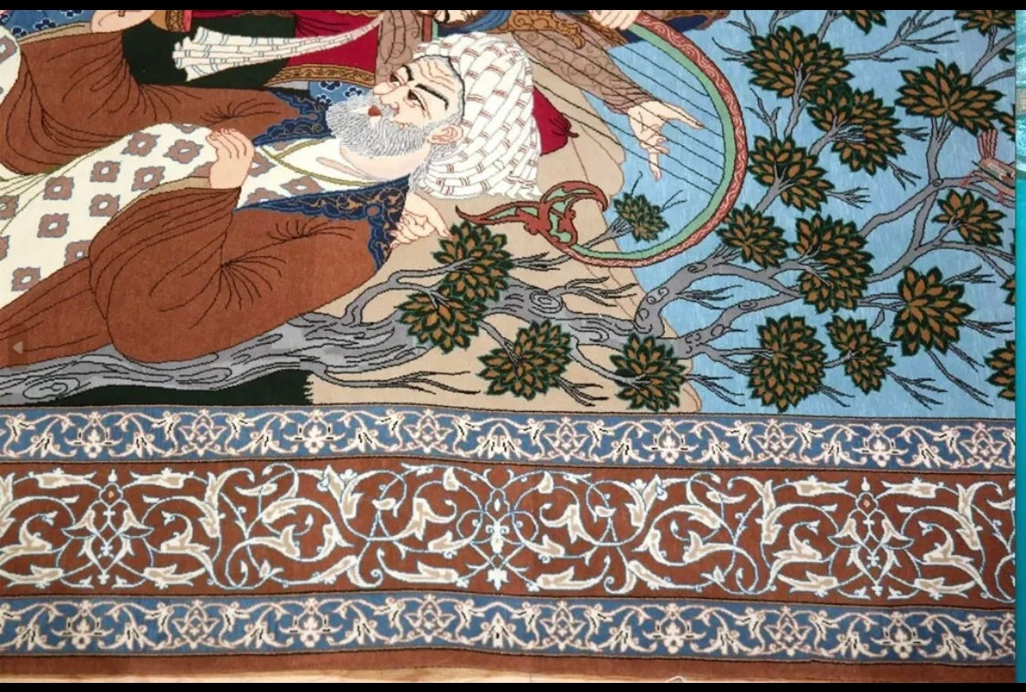 A Vintage Persian Pictorial Isfahan Rug