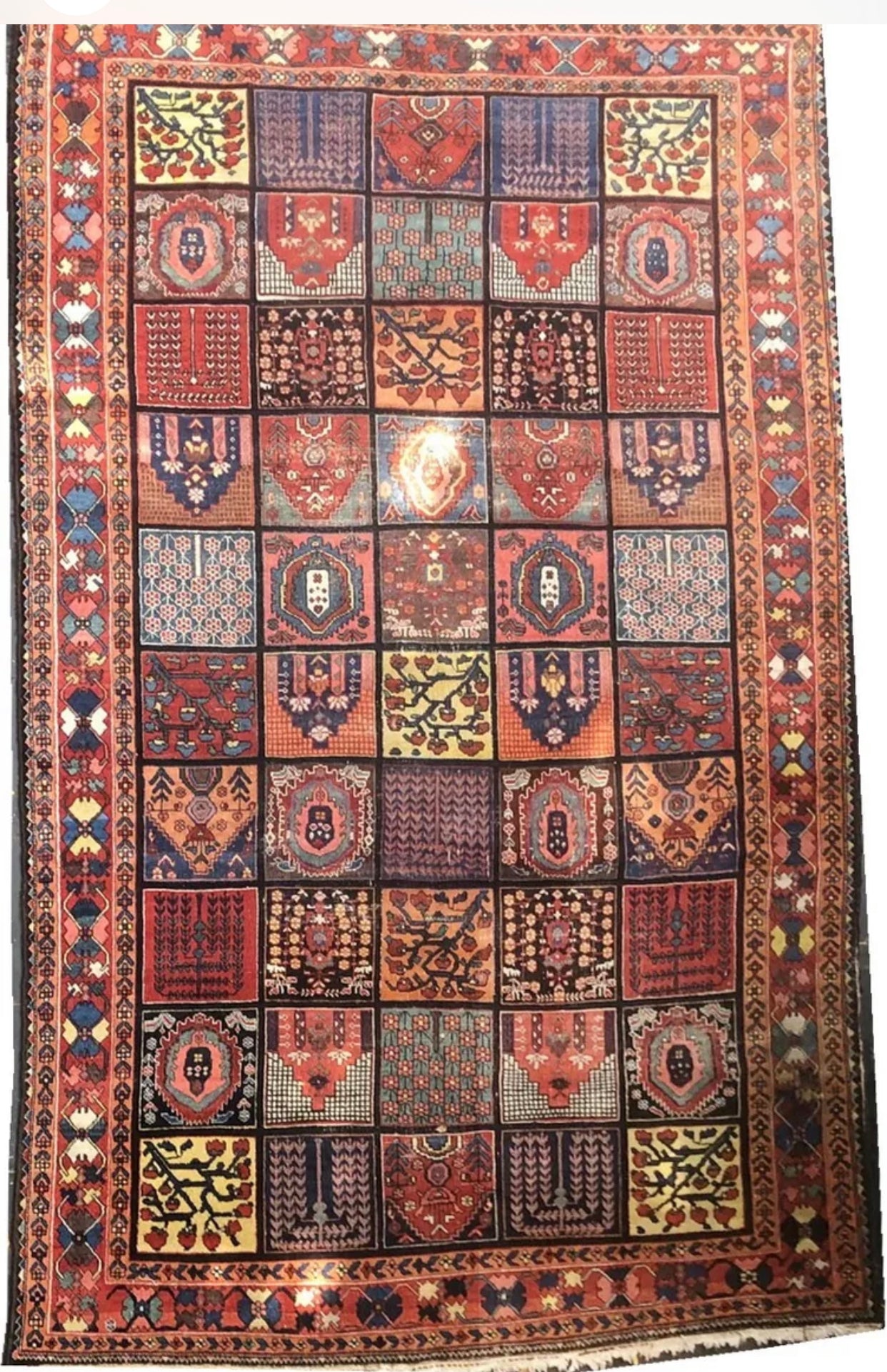 Antique Panel Design Gallery Size Persian Bakhtiari Rug