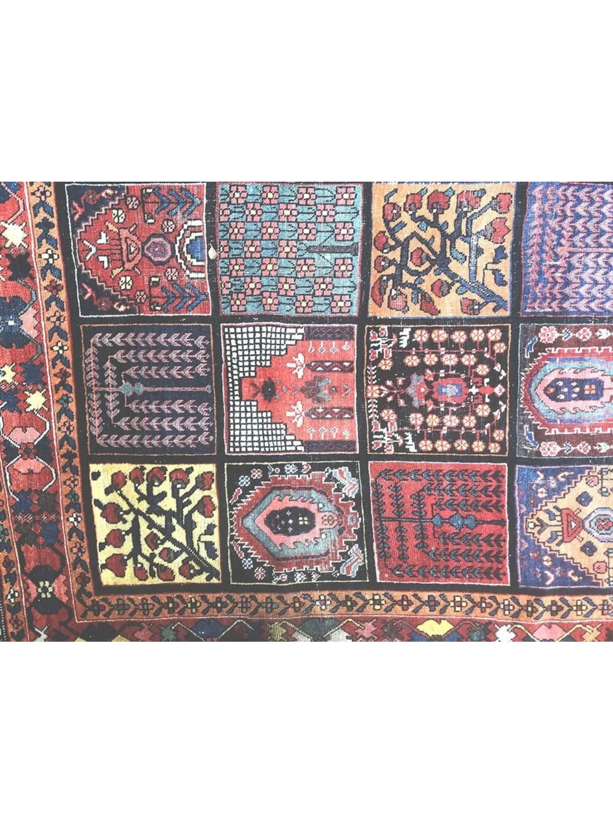 Antique Panel Design Gallery Size Persian Bakhtiari Rug