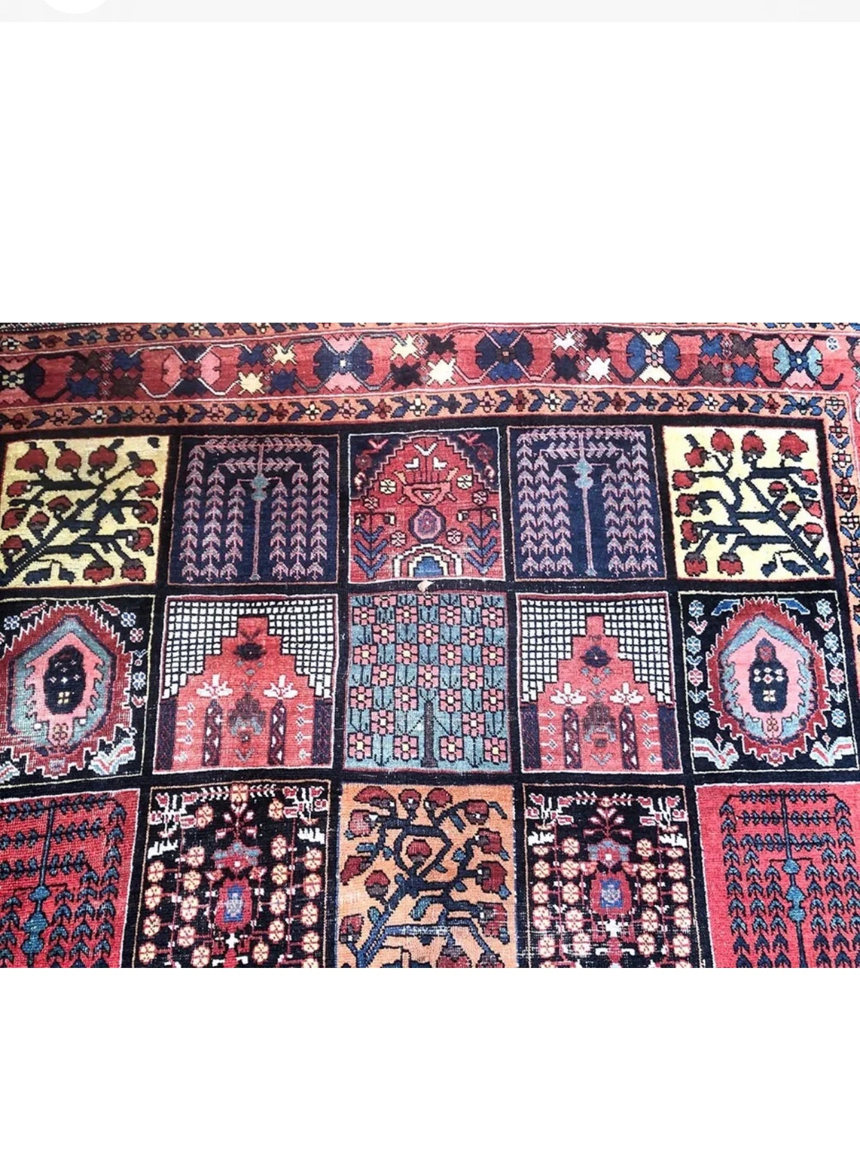 Antique Panel Design Gallery Size Persian Bakhtiari Rug