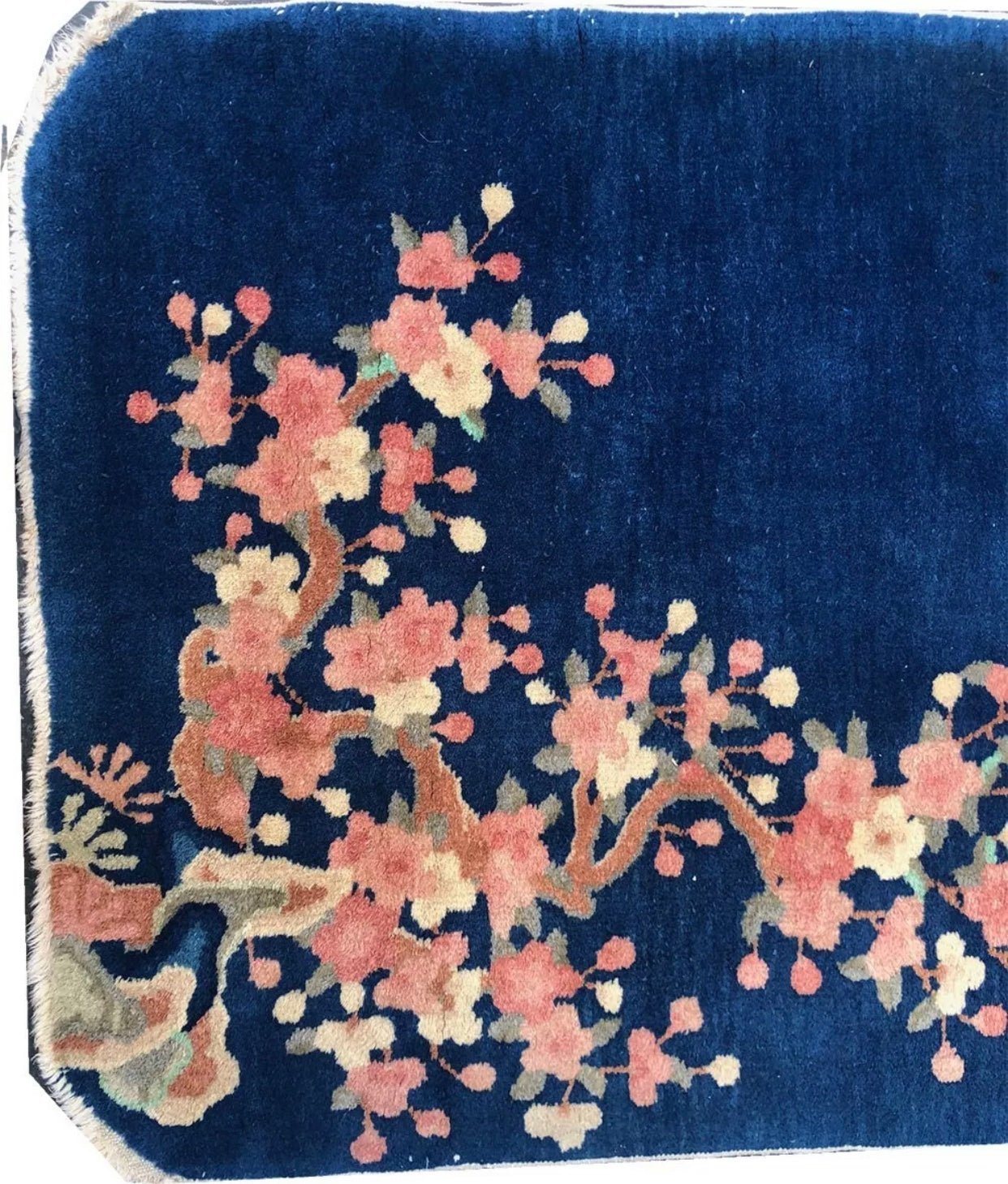 Antique Plush Art Deco Chinese Rug