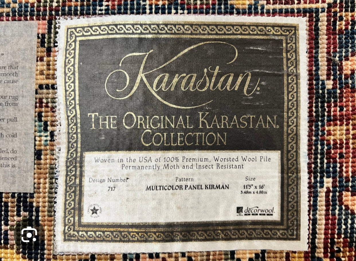 A Fabulous Palace Size 11'-6" x 16' Karastan Rug #717 Kirman Panel Design