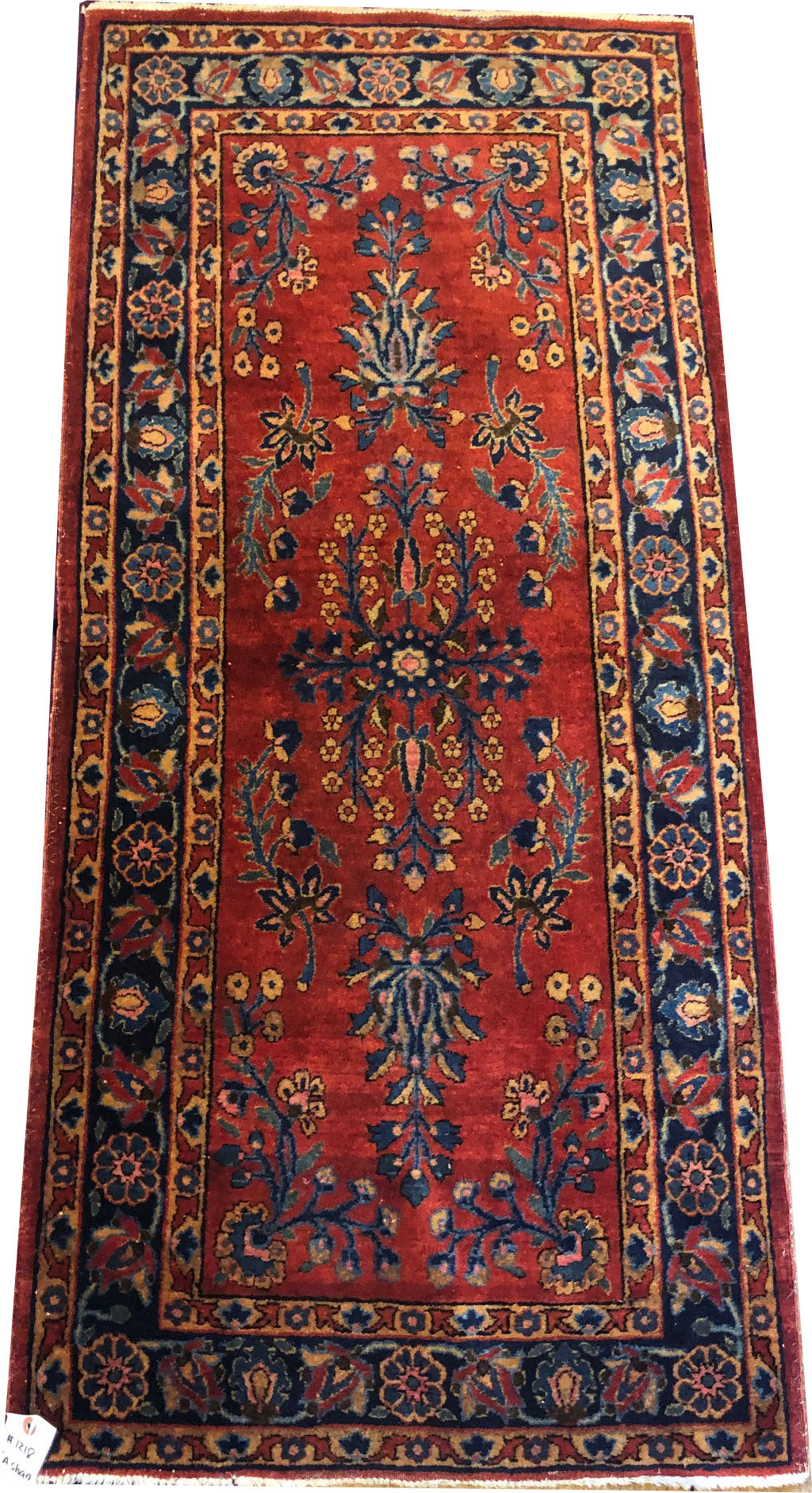 An Antique Short Runner Genuine persian Kashan Rug