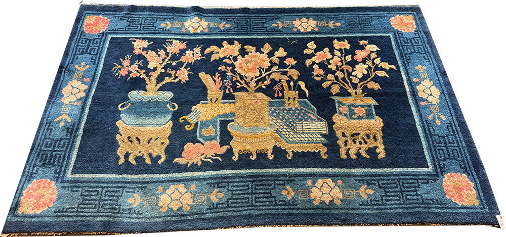 An Antique Pictorial Chinese Pao Toe /Peking Area Rug