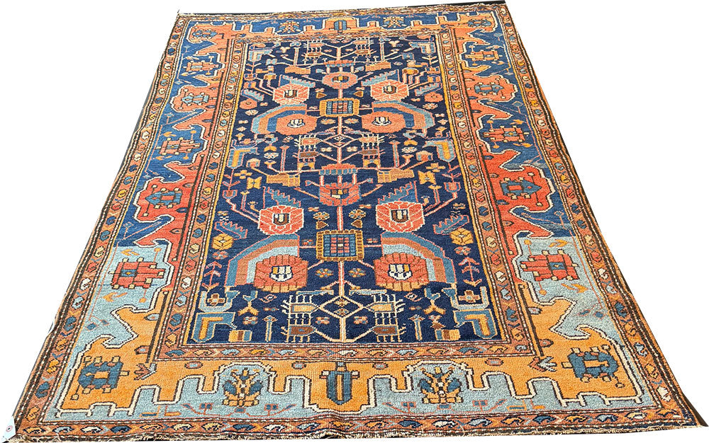 A Breathtaking Tribal Antique Persian Nahavand Rug Circa 1920