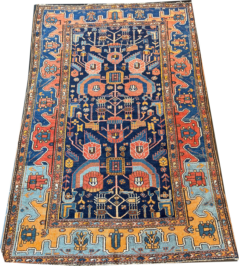 A Breathtaking Tribal Antique Persian Nahavand Rug Circa 1920