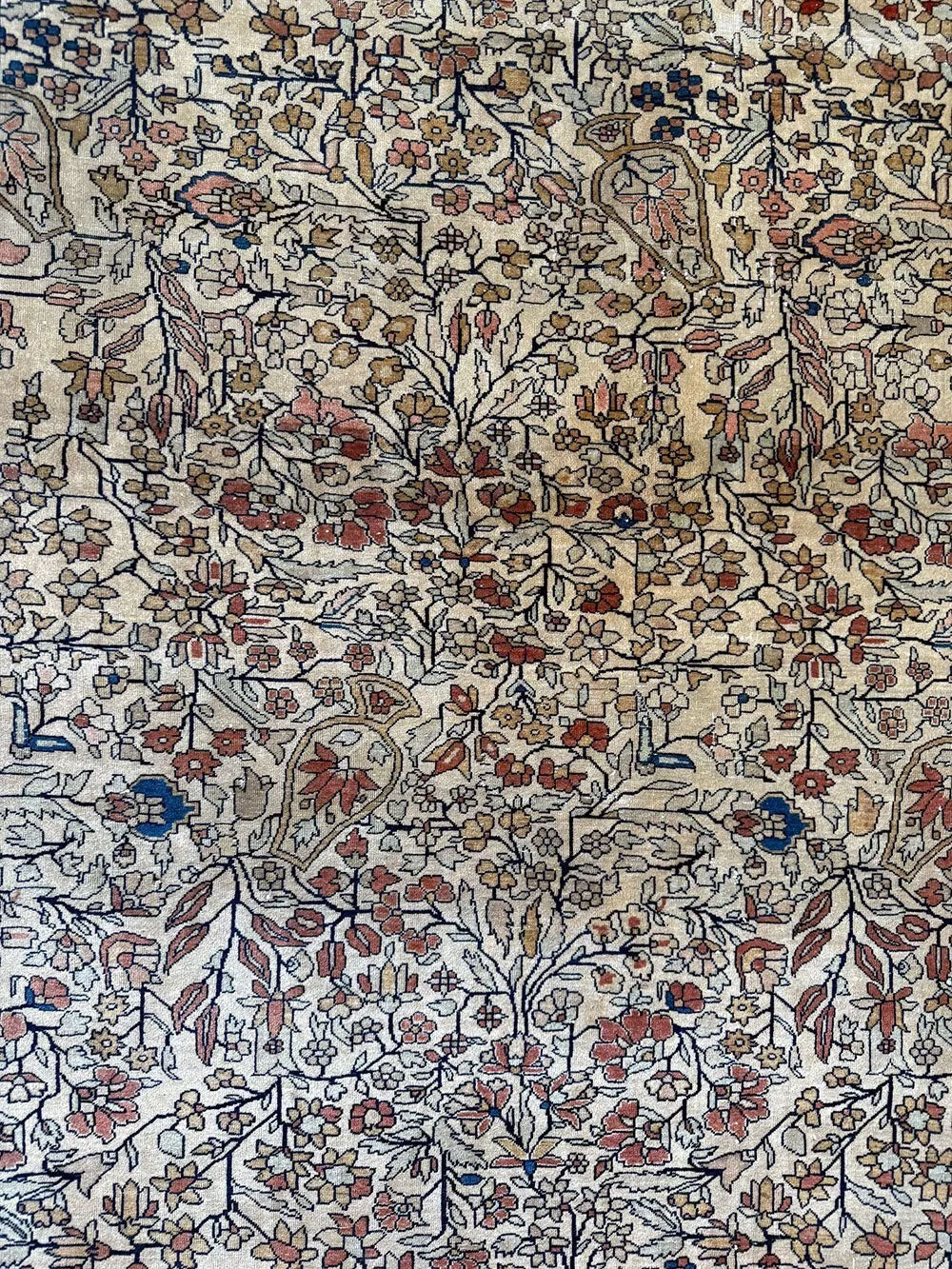 An Antique 3'x6' Mohtashem Kashan Area Rug
