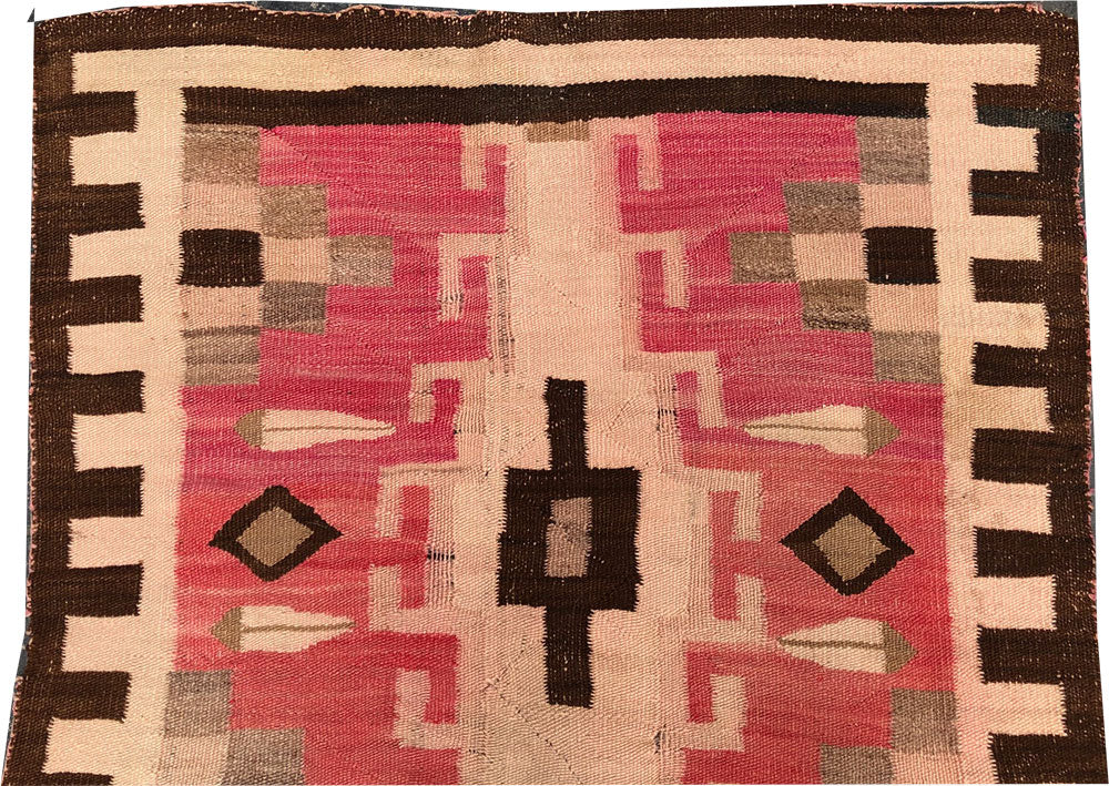 An Early American Native Navajo 'Crystal" Area Rug 38" X 66"
