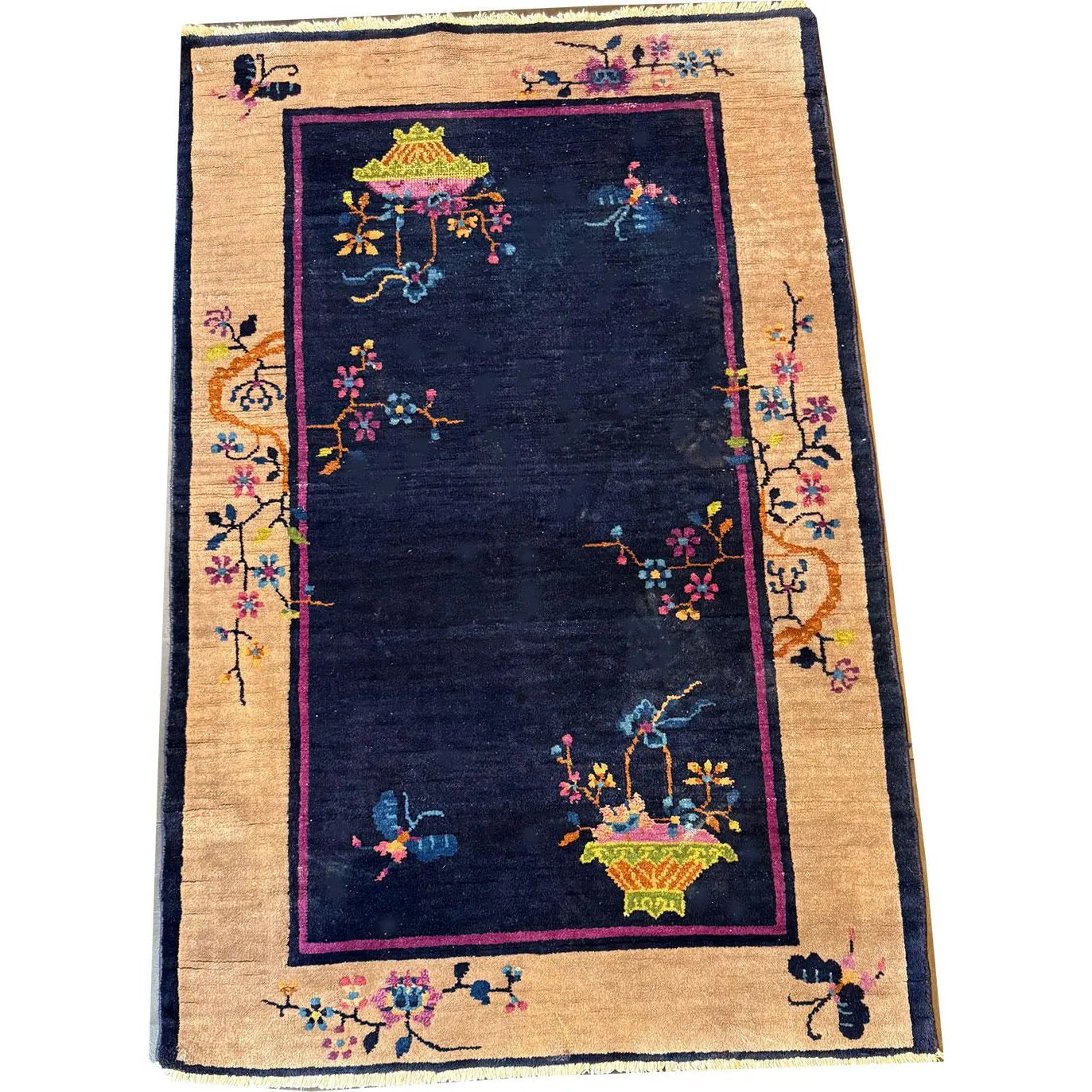 An Antique 3' x 5' Art Deco Chinese Rug Circa 1920