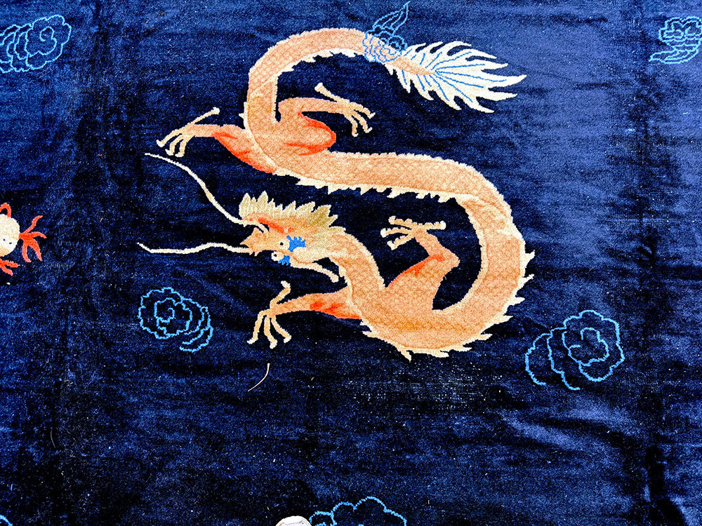 19th Century Palace Size Dragon Chinese Peking Rug Estate Of Actor James Couburn
