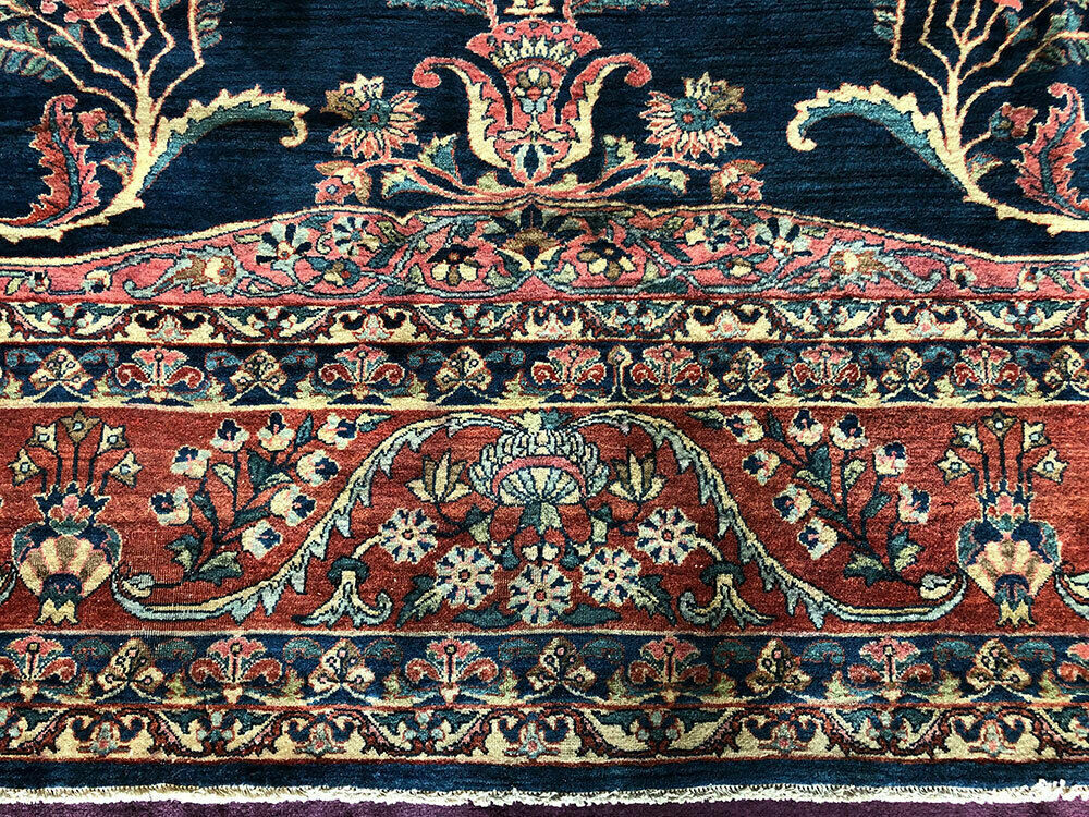 A Stunning Antique Persian Mohajeran Sarouk Rug