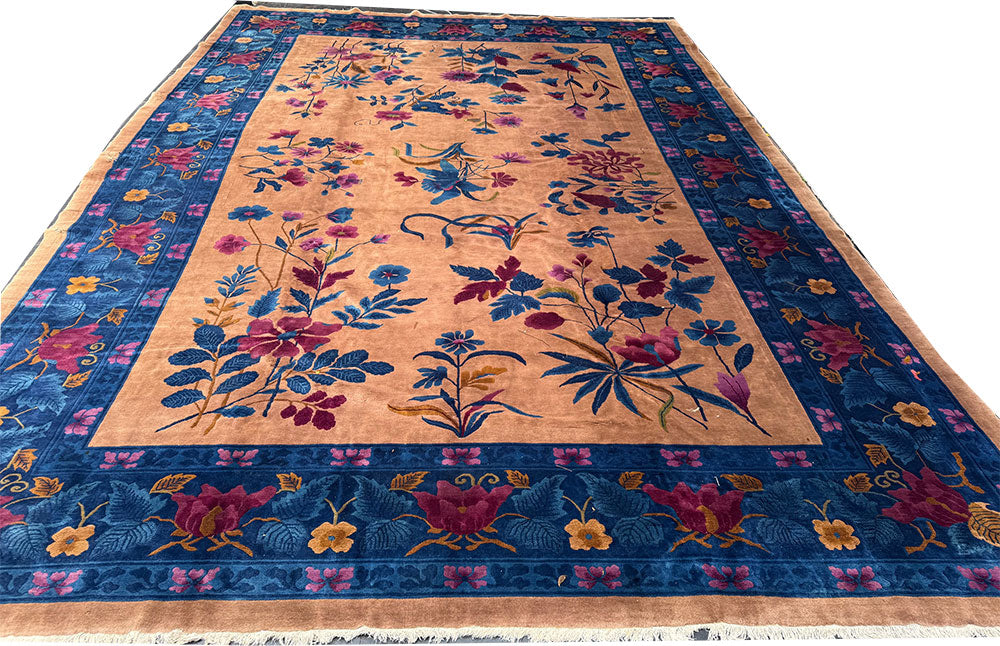 A Breathtaking 10' x 14' Mandarin Art Deco Chinese Rug