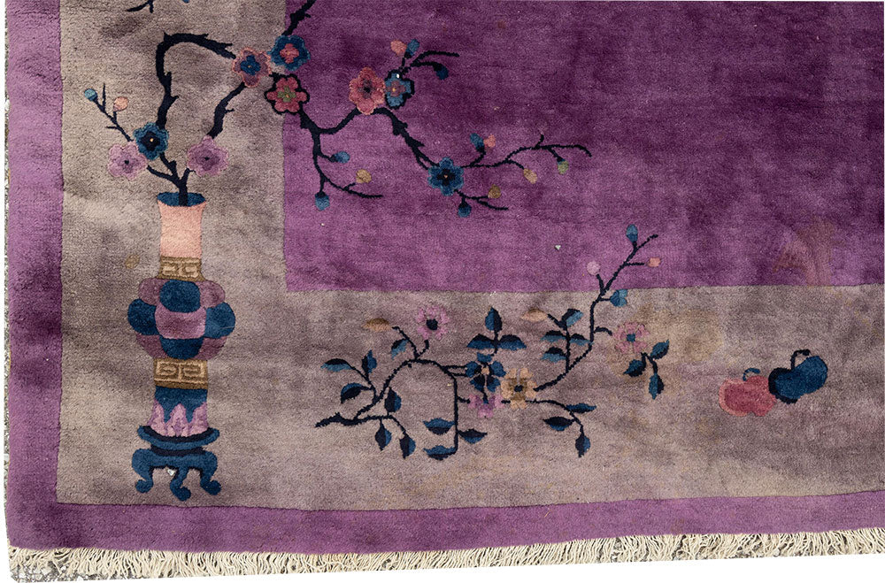 A Must See Antique Purple Ground 8' x10'Art Deco Chinese Rug