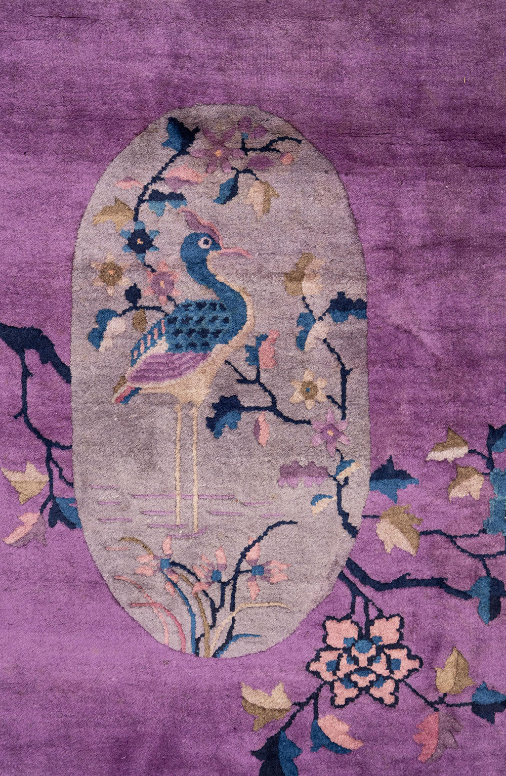 A Must See Antique Purple Ground 8' x10'Art Deco Chinese Rug