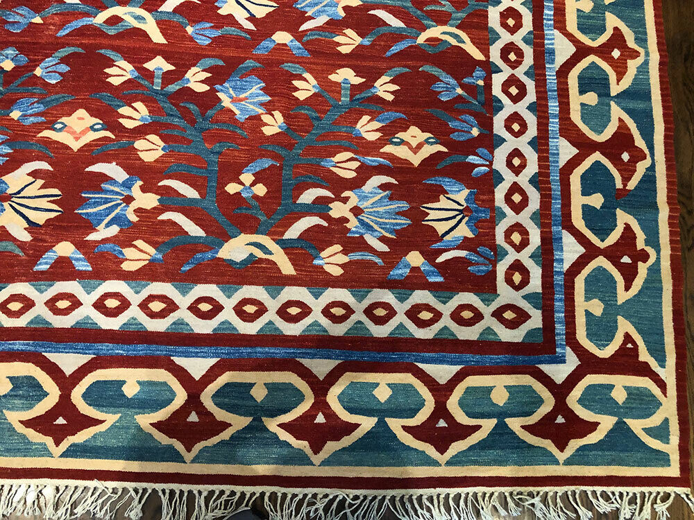 A Fabulous Primitive & Tribal Afghan Flat Weave/Kilim Rug