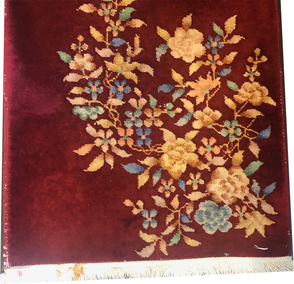 An Antique 2' x 3' Art Deco Chinese Rug