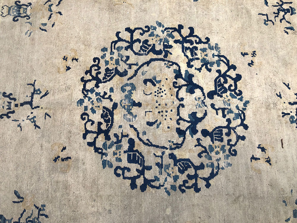 Antique Collectible Ningxia Chinese Rug Circa 1840