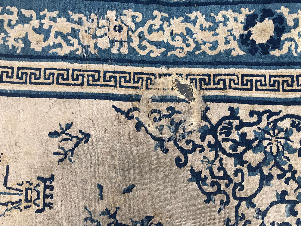Antique Collectible Ningxia Chinese Rug Circa 1840