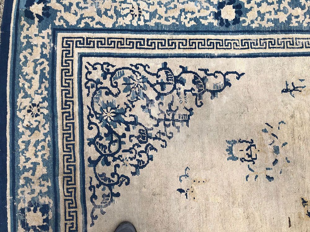 Antique Collectible Ningxia Chinese Rug Circa 1840