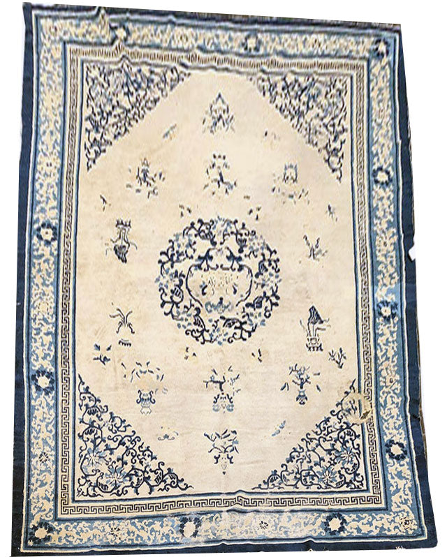 Antique Collectible Ningxia Chinese Rug Circa 1840