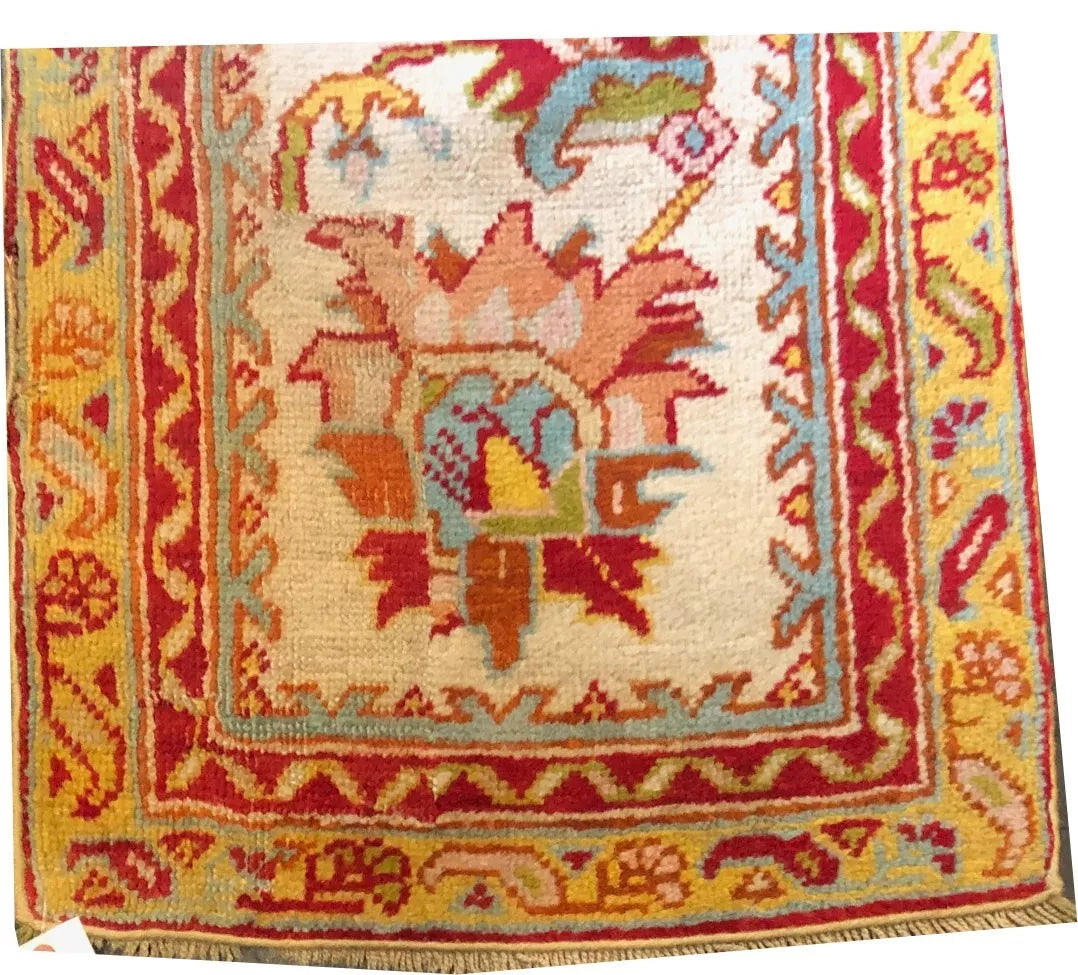 Antique 19th Century 2' x 14' Turkish Oushak Runner Rug