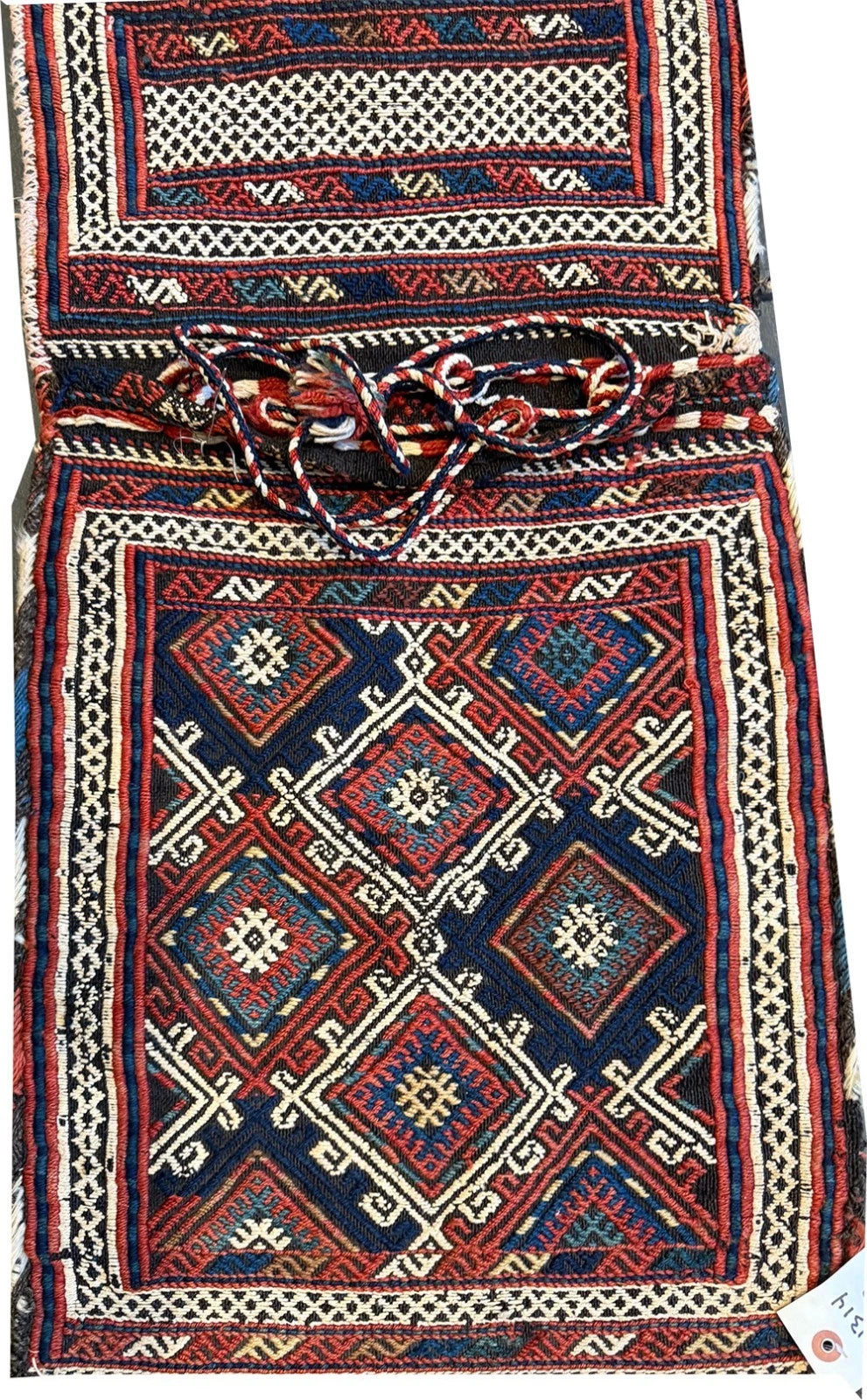 A Vintage Tribal Sumak Weave Persian Shahsavan saddle Bag Rug
