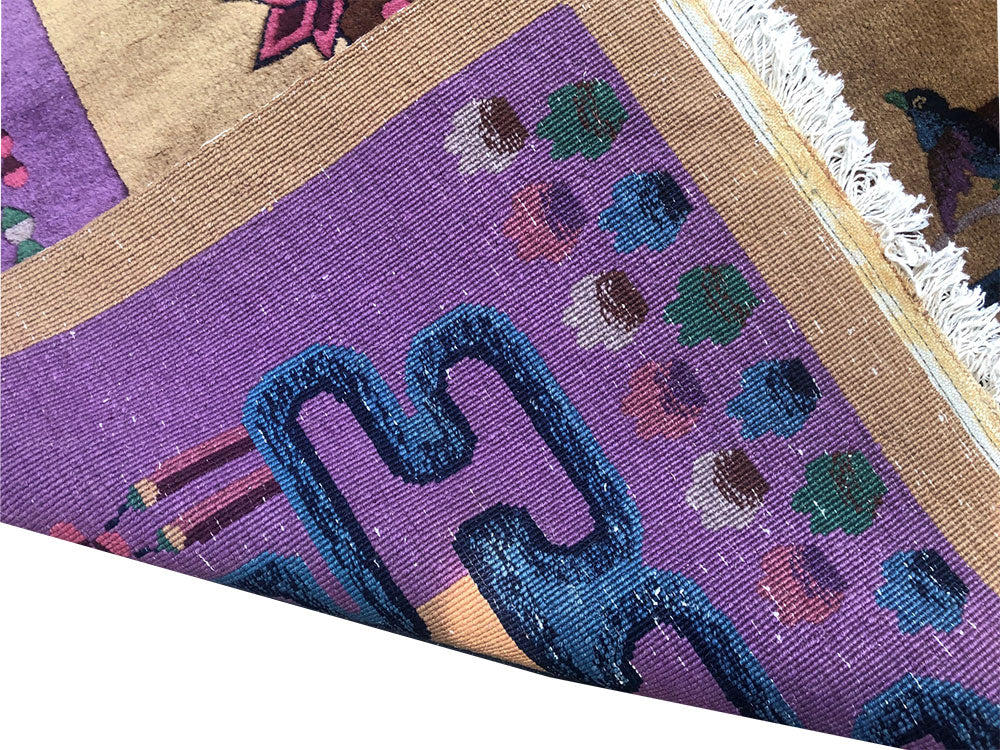 A 2nd To None Antique 9'x12' Light Gold/Purple Art Deco Chinese Rug