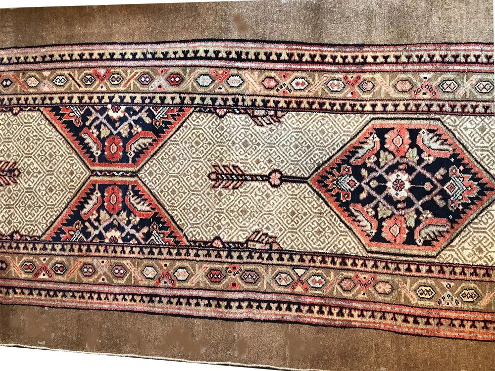 A Sensational Antique 16' Long Multi Medallion Persian Sarab Runner Rug