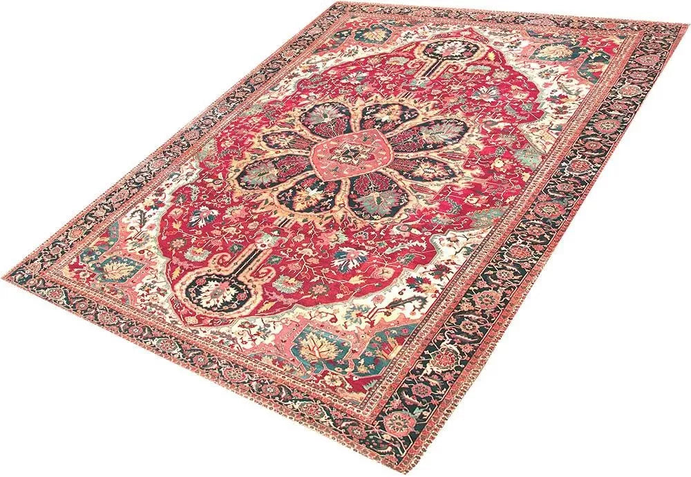 An Estate Found Antique Mansion Size 15' x 26' Genuine Persian Serapi Rug