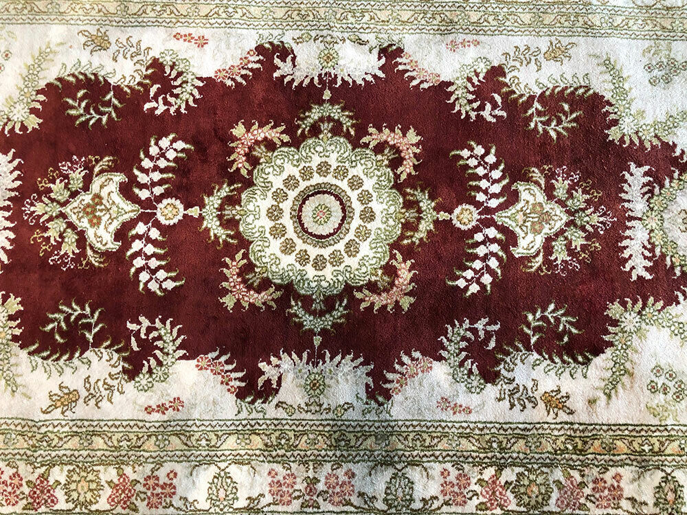 An Elegant 100% Silk Persian Mashad Rug