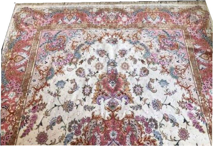 Silk & Wool 500KPSI Persian Tabriz Rug