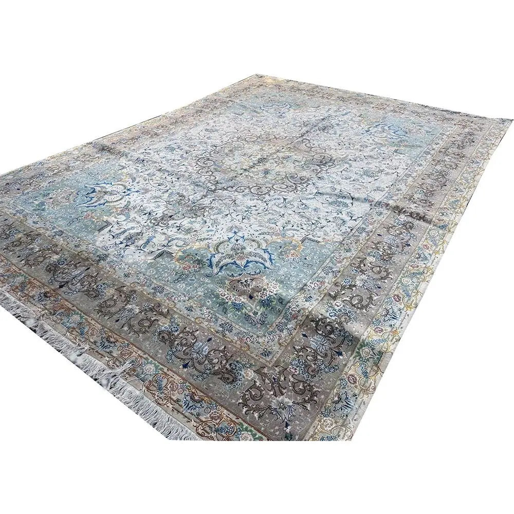 A Sensational 10' x 13' Silk & Wool 60 Raj Genuine Persian Tabriz Rug