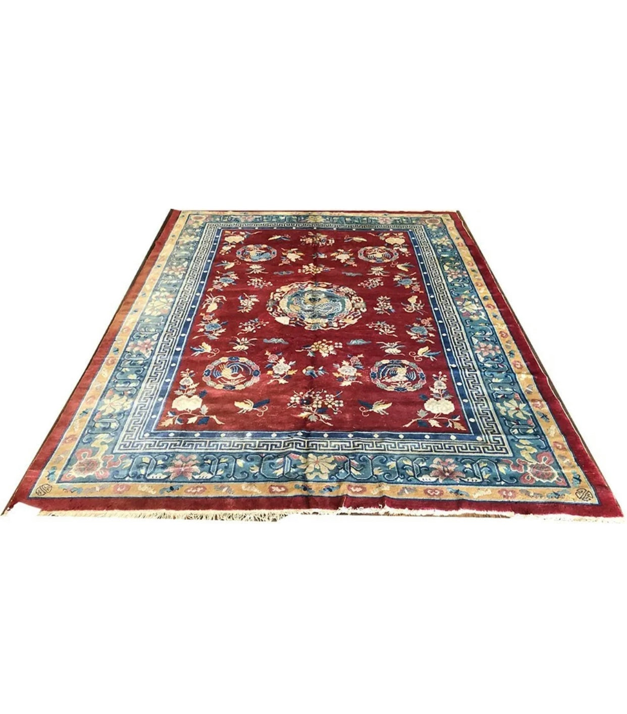 An Antique Dragon Art Deco Chinese Rug