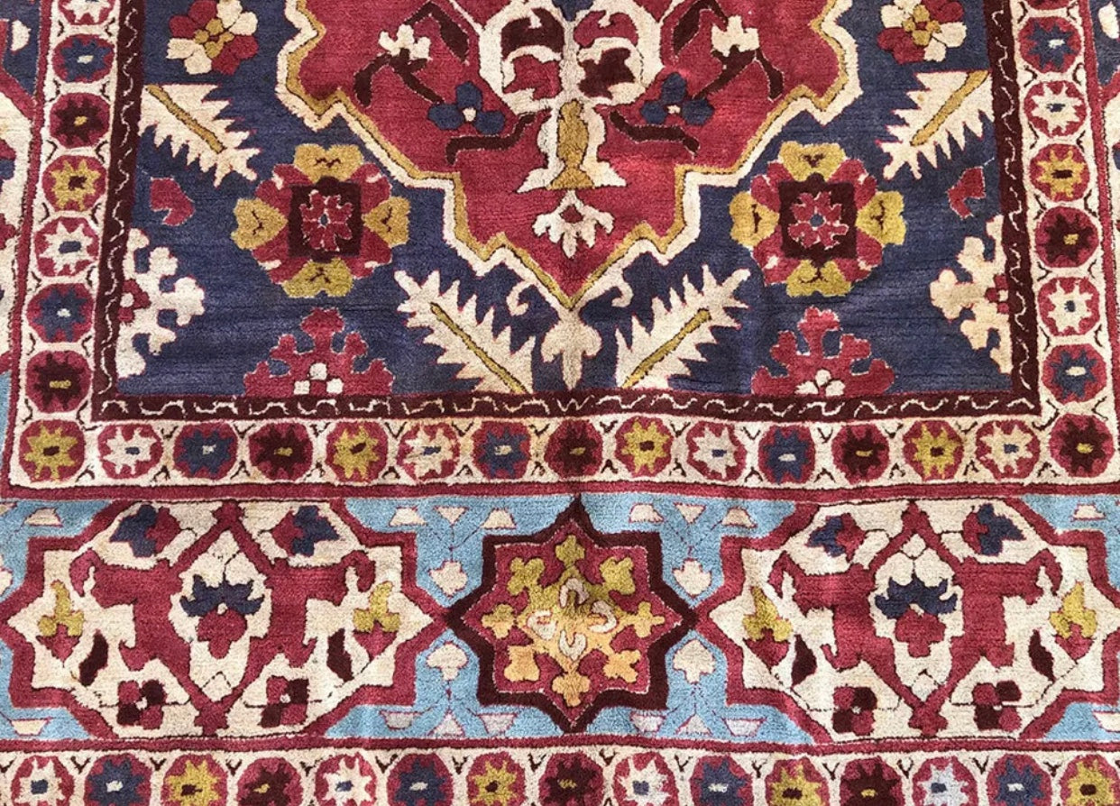 An Vintage Heriz Pattern German Tetex Rug