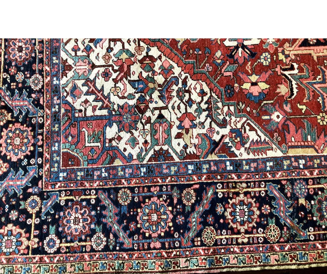 An Antique Decorative Persian Heriz  Rug Circa 1910