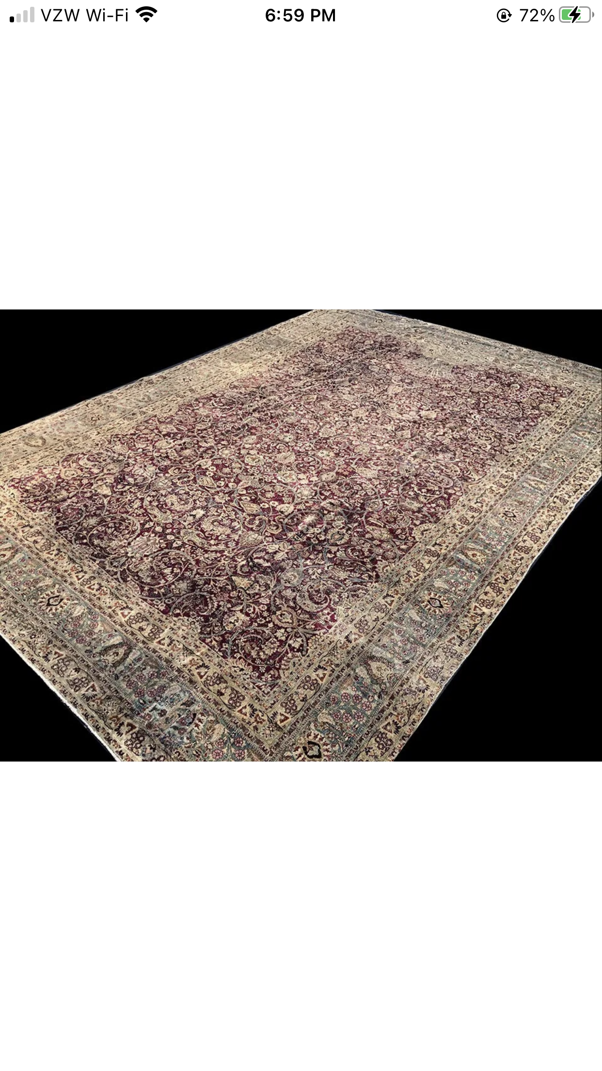 Antique 10’x14’ Distressed Persian Mashad Rug