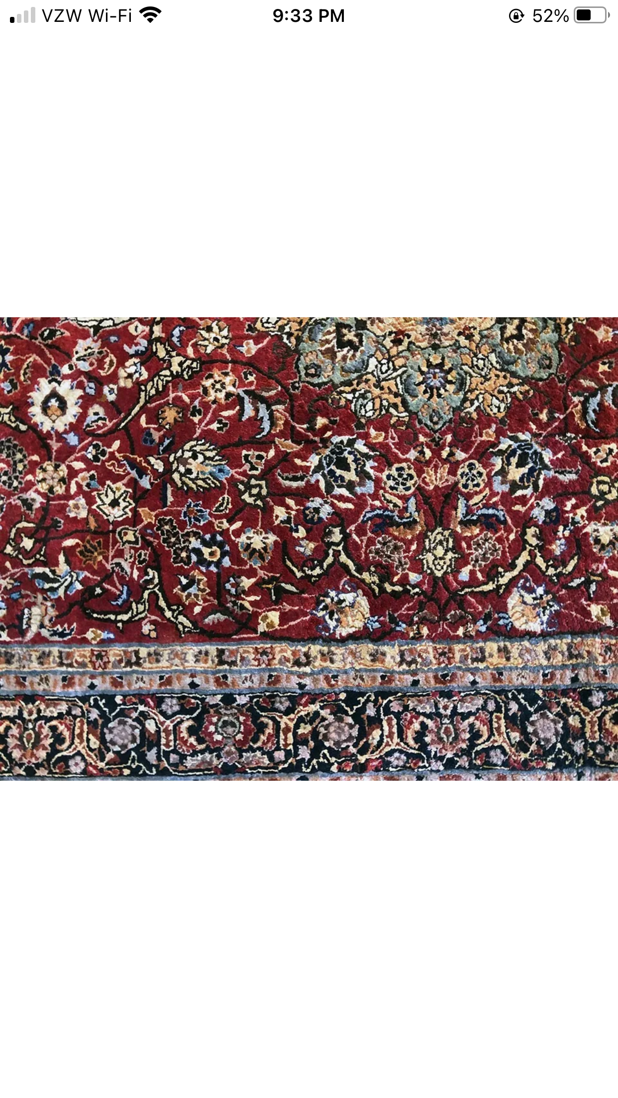 A Vintage 400 KPSI 100% Silk Turkish Area Rug