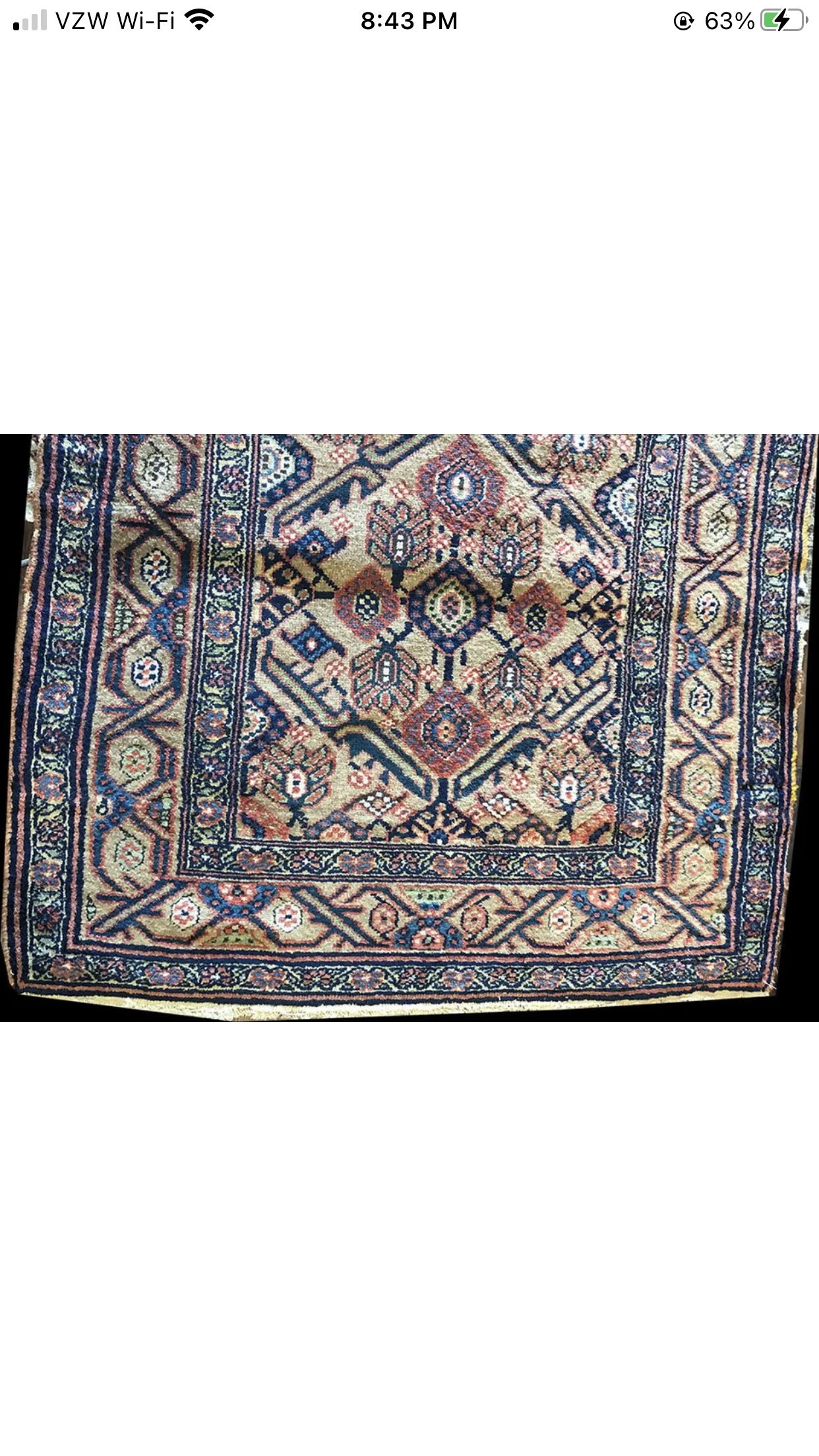 An Antique Decorative 16’ Long Persian Camel Hair  Hallway Runner Rug