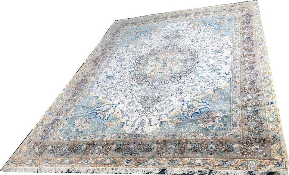 A Sensational 10' x 13' Silk & Wool 60 Raj Genuine Persian Tabriz Rug