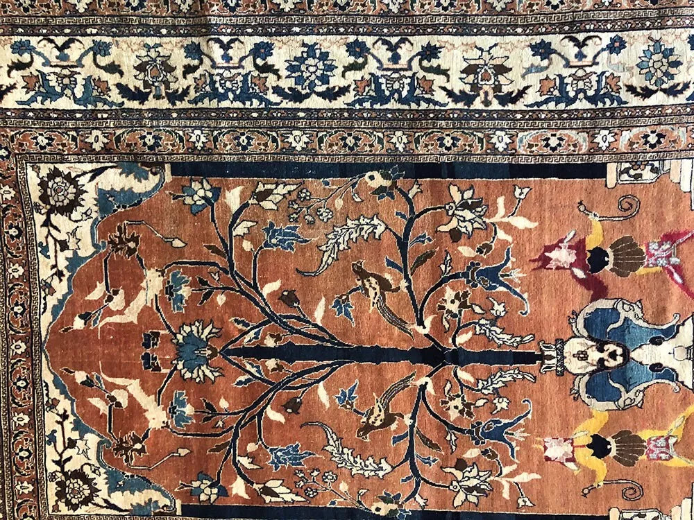 A 19th Century Genuine Haji Jalili /Tabreez Prayer /Pictorial Rug