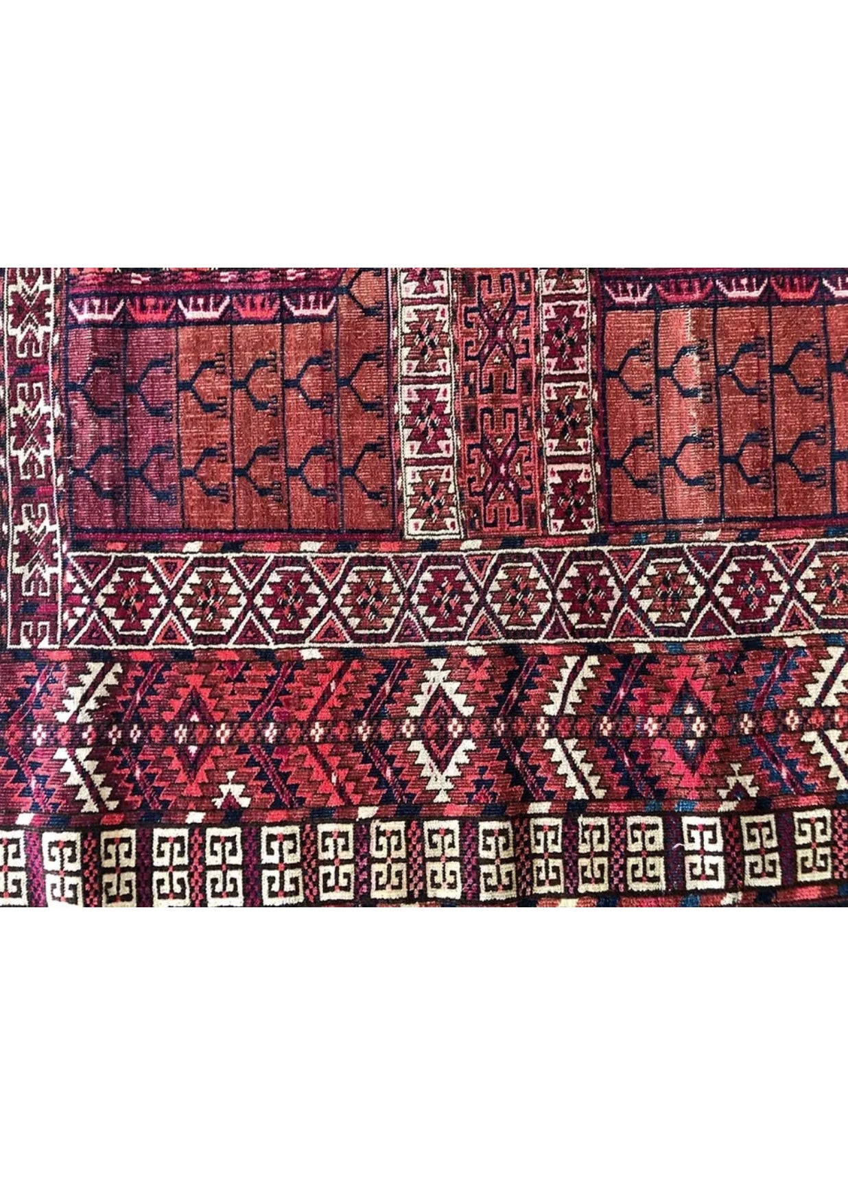 An Antique Tribal Turkoman Hatchli/Enci Rug